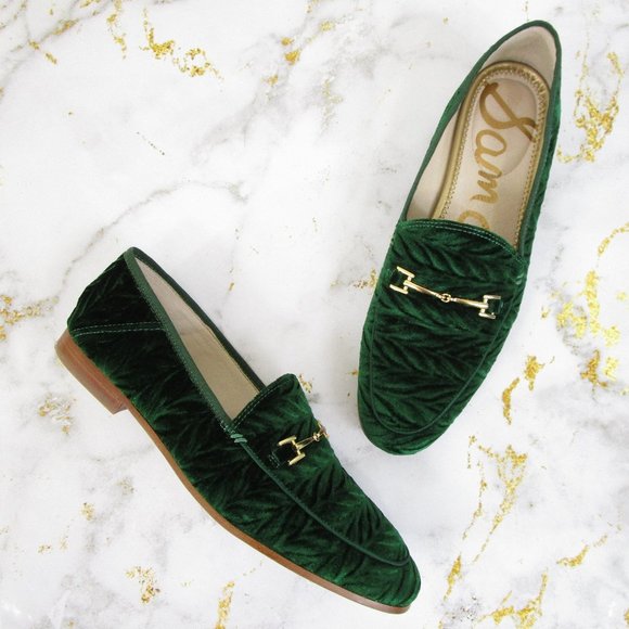 Sam edelman green velvet loafers Clearance